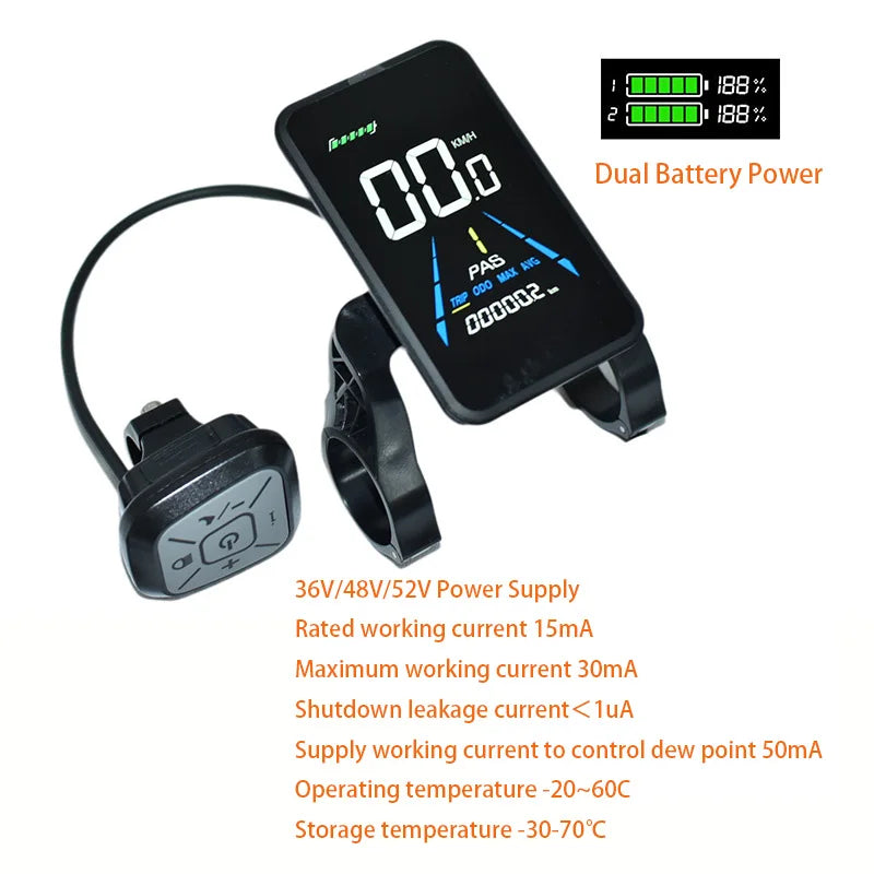 Ebike Display Screen Meter Fatbike Computer Speed Control Panel 36V 48V 52V Speedometer for Engwe Bike Accessories YL81F